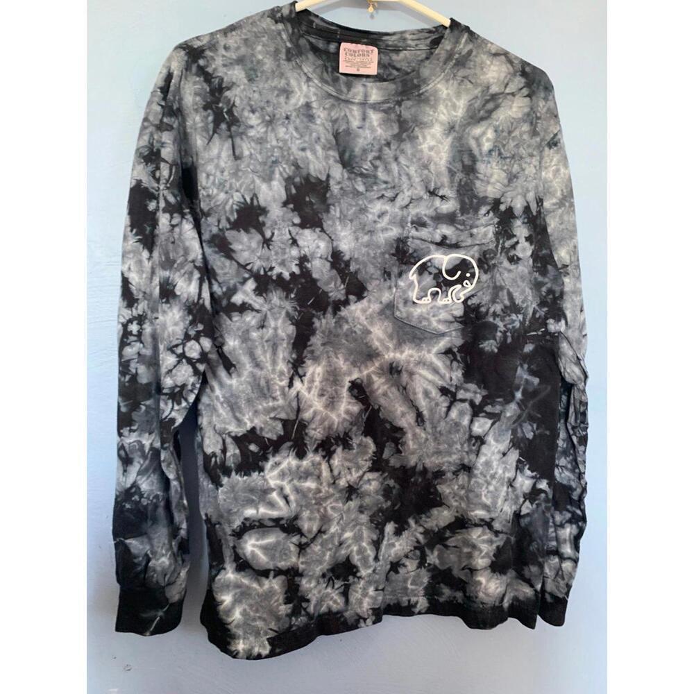 Small Ivory Ella Black and White Tie Dye Long Sleeve shirt​​